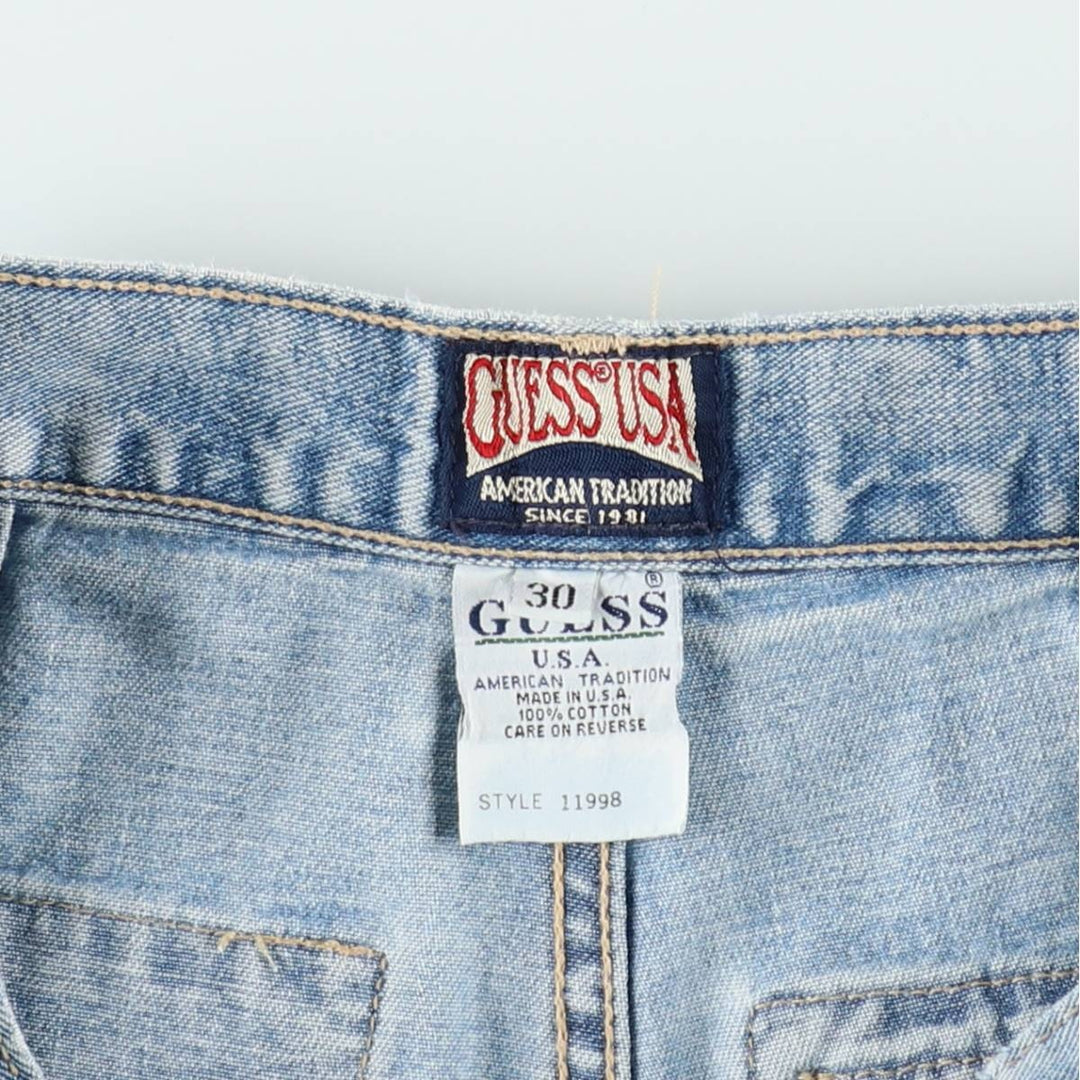 90'S Guess denim shorts, made in USA, men's size W29 equivalent, vintage. cotton Blue type light blue Vintage Second Hand