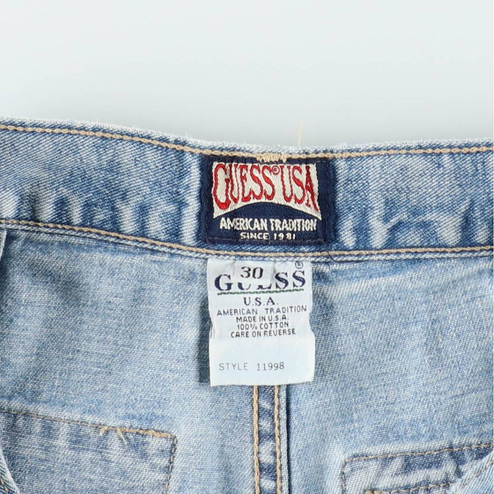 90'S Guess denim shorts, made in USA, men's size W29 equivalent, vintage. cotton Blue type light blue Vintage Second Hand