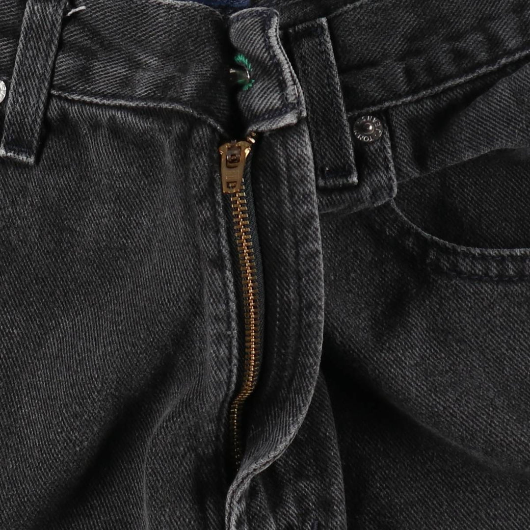 1990'S Tommy Hilfiger Black Denim Painter Shorts, Men's Size W31 (approx.), Vintage cotton black type Vintage Second Hand