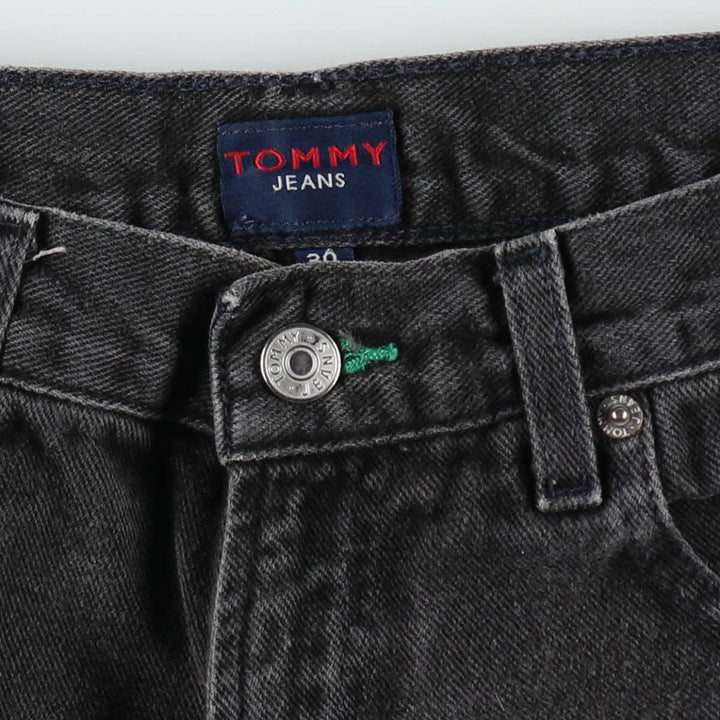 1990'S Tommy Hilfiger Black Denim Painter Shorts, Men's Size W31 (approx.), Vintage cotton black type Vintage Second Hand