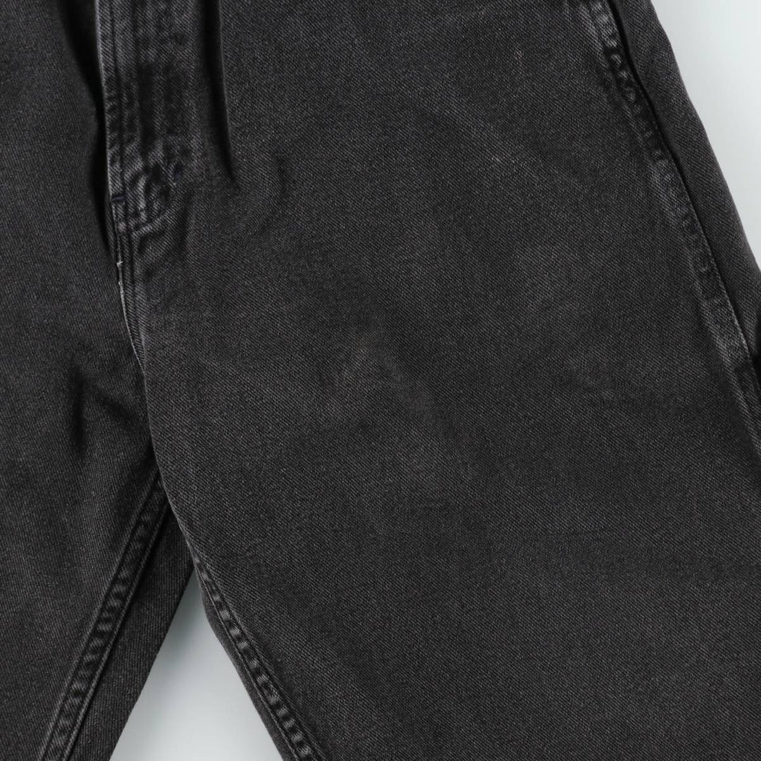 1990'S Tommy Hilfiger Black Denim Painter Shorts, Men's Size W31 (approx.), Vintage cotton black type Vintage Second Hand