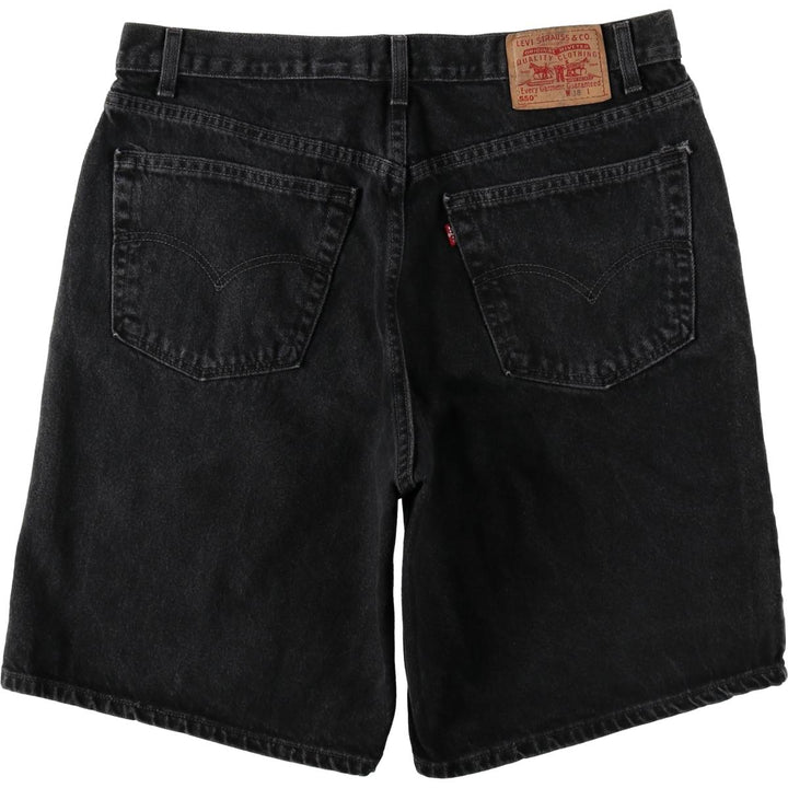 2000'S Levi's 550 Relaxed Fit Black Denim Shorts, Made in USA, Men's Size W38 (approx.) cotton black type Vintage Second Hand