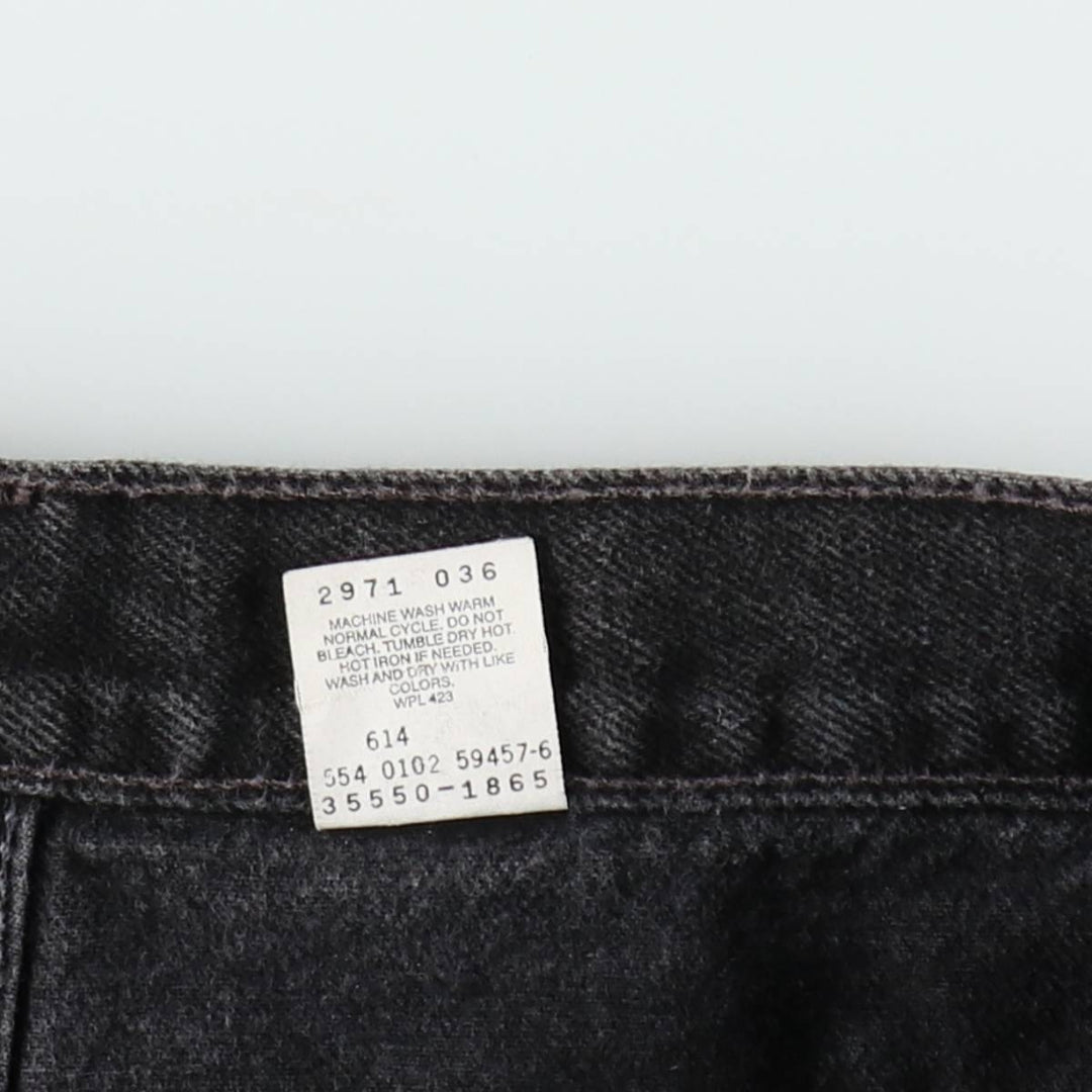 2000'S Levi's 550 Relaxed Fit Black Denim Shorts, Made in USA, Men's Size W38 (approx.) cotton black type Vintage Second Hand