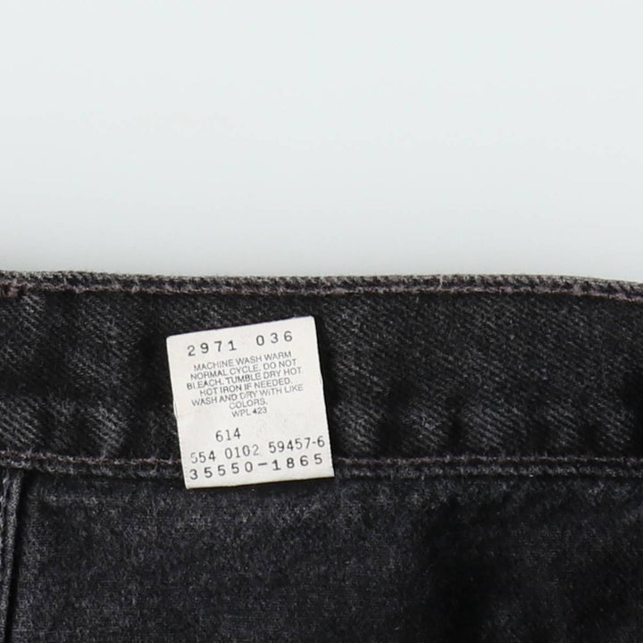 2000'S Levi's 550 Relaxed Fit Black Denim Shorts, Made in USA, Men's Size W38 (approx.) cotton black type Vintage Second Hand