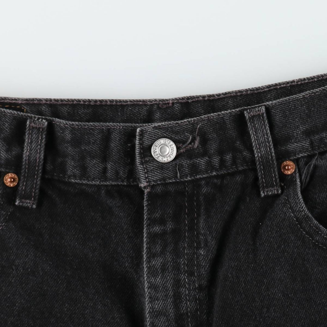 2000'S Levi's 550 Relaxed Fit Black Denim Shorts, Made in USA, Men's Size W38 (approx.) cotton black type Vintage Second Hand