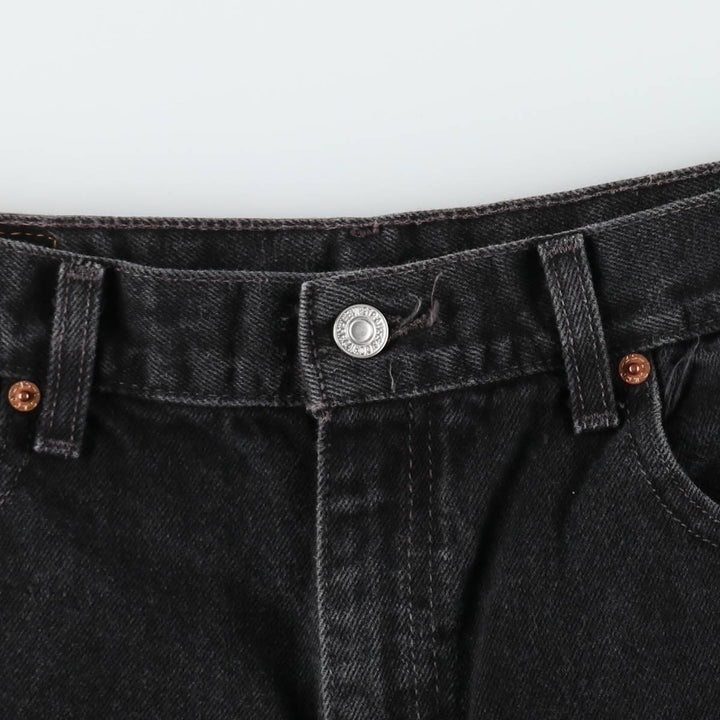 2000'S Levi's 550 Relaxed Fit Black Denim Shorts, Made in USA, Men's Size W38 (approx.) cotton black type Vintage Second Hand
