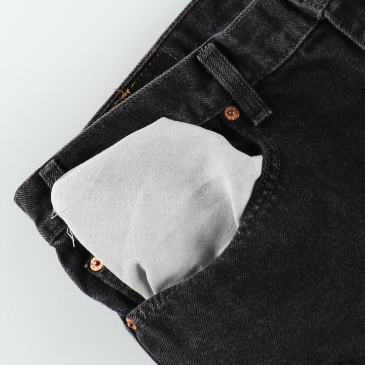 2000'S Levi's 550 Relaxed Fit Black Denim Shorts, Made in USA, Men's Size W38 (approx.) cotton black type Vintage Second Hand