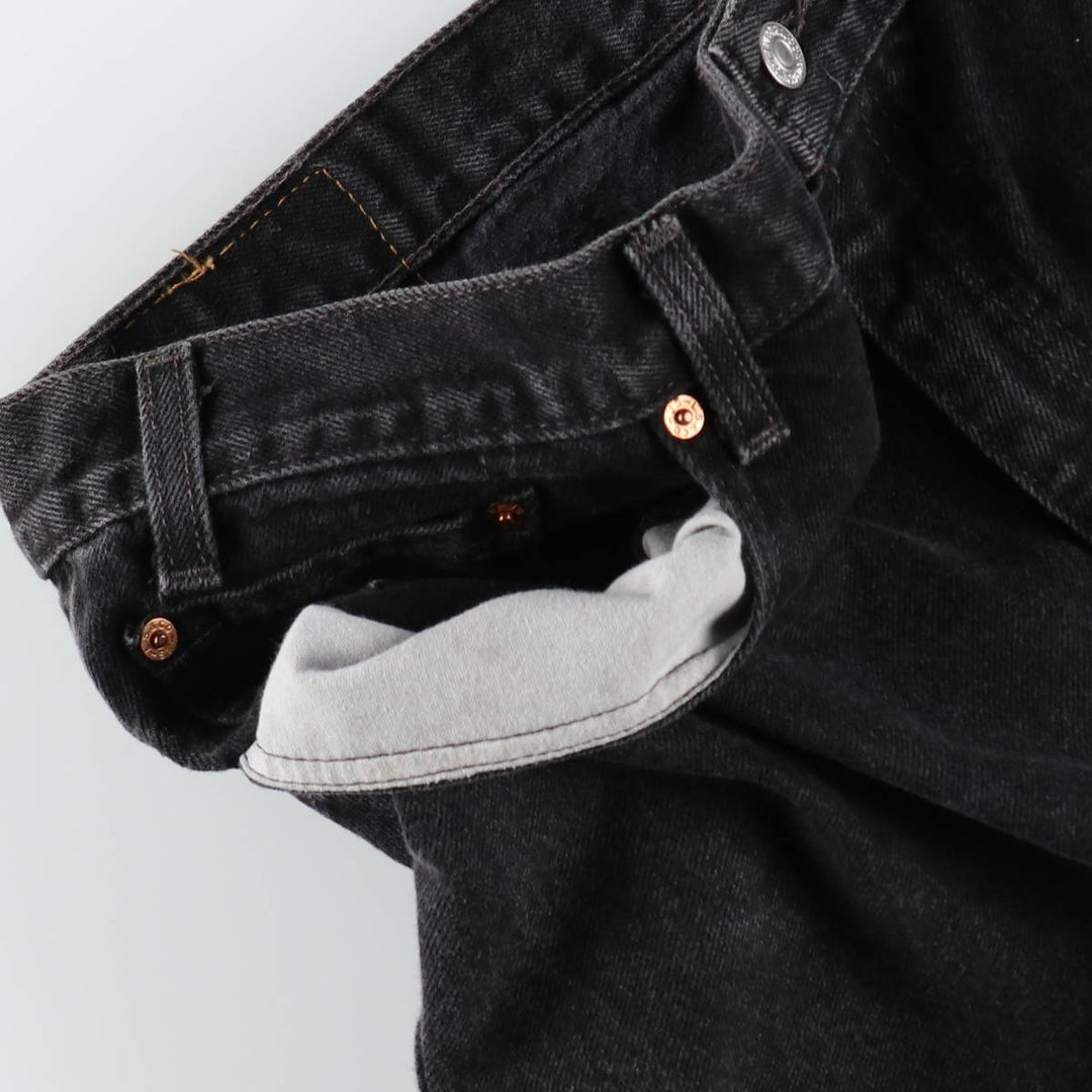 2000'S Levi's 550 Relaxed Fit Black Denim Shorts, Made in USA, Men's Size W38 (approx.) cotton black type Vintage Second Hand