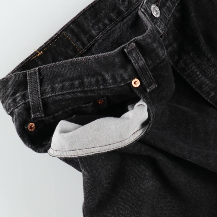 2000'S Levi's 550 Relaxed Fit Black Denim Shorts, Made in USA, Men's Size W38 (approx.) cotton black type Vintage Second Hand