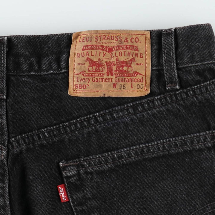Levi's 550 RED TAB Black Denim Shorts (Men's W36 equivalent) unclear black type Vintage Second Hand