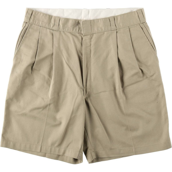 Dickies two-pleat work shorts, men's size W35 (approx.) polyester Beige type Vintage Second Hand