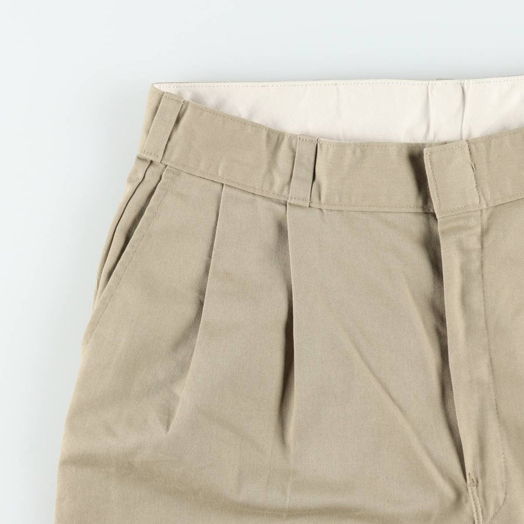 Dickies two-pleat work shorts, men's size W35 (approx.) polyester Beige type Vintage Second Hand