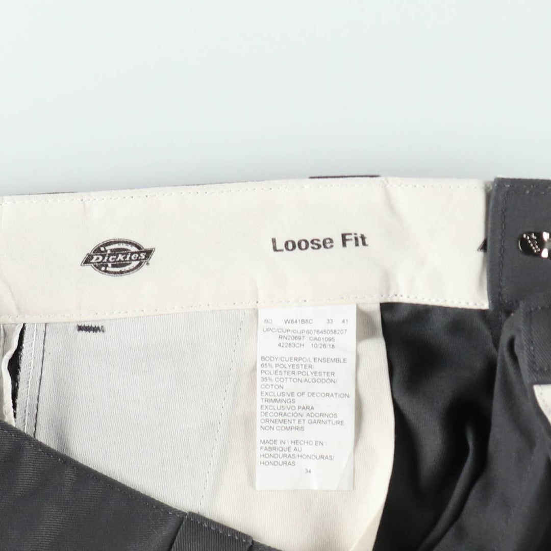 Dickies Loose Fit Work Shorts, Half Pants, Men's, W34 equivalent polyester gray type Vintage Second Hand