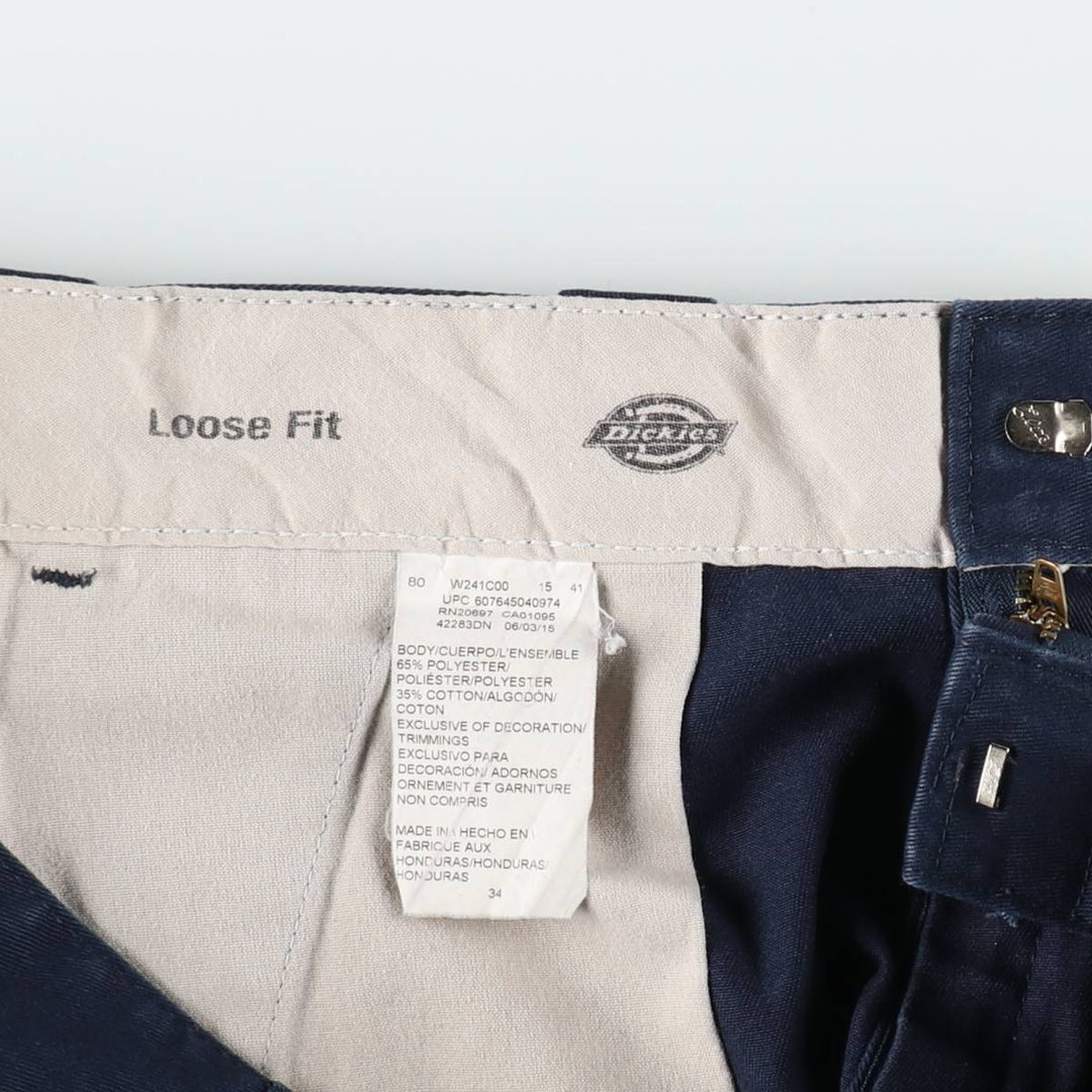 Dickies Loose Fit Work Shorts, Half Pants, Men's, W32 equivalent polyester navy blue type Vintage Second Hand