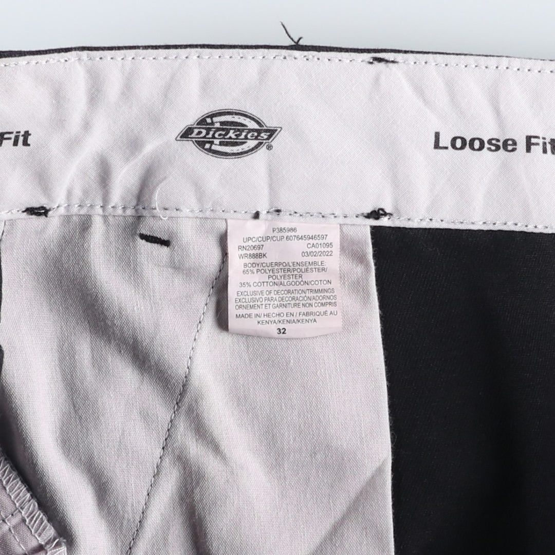 Dickies Loose Fit Cargo Shorts, Men's Size W34 (approx.) polyester black type Vintage Second Hand