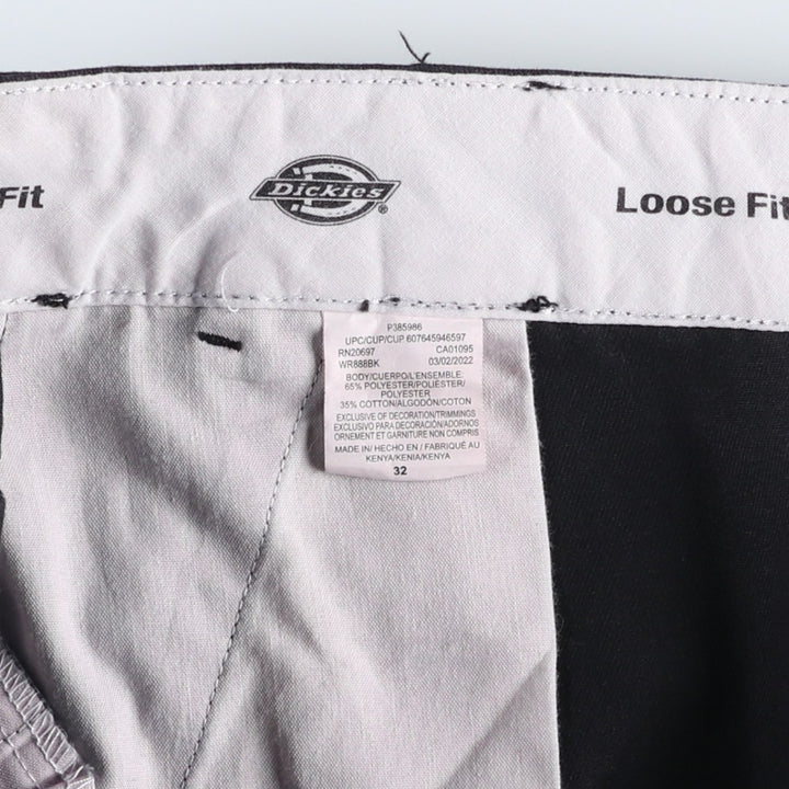 Dickies Loose Fit Cargo Shorts, Men's Size W34 (approx.) polyester black type Vintage Second Hand
