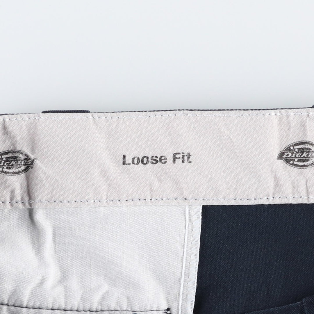 Dickies Loose Fit Work Shorts, Half Pants, Men's, W34 equivalent polyester navy blue type Vintage Second Hand
