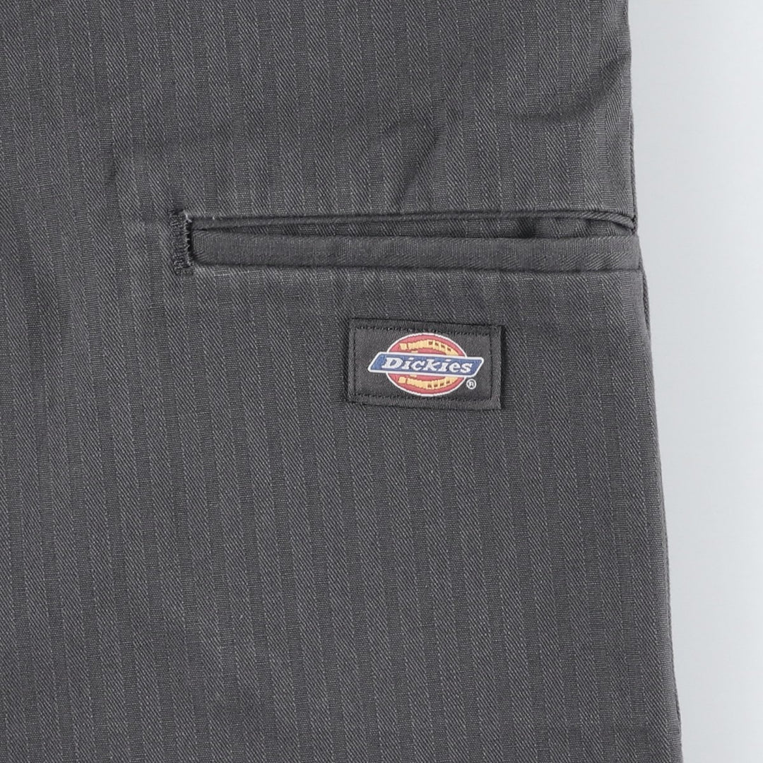 2000s- Dickies Loose Fit Stripe Pattern Work Shorts (Men's W36 equivalent) polyester gray type Vintage Second Hand