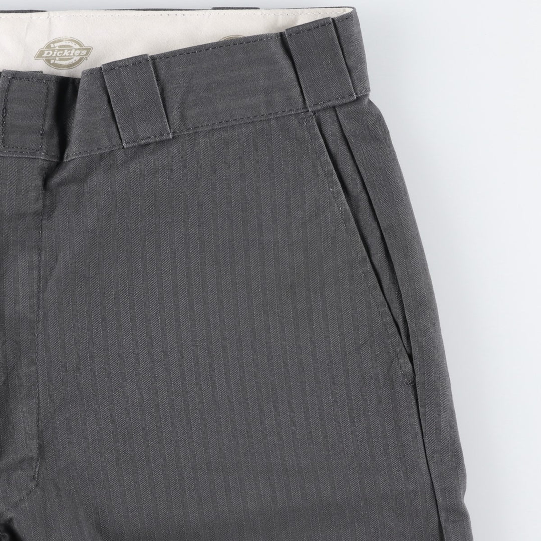 2000s- Dickies Loose Fit Stripe Pattern Work Shorts (Men's W36 equivalent) polyester gray type Vintage Second Hand