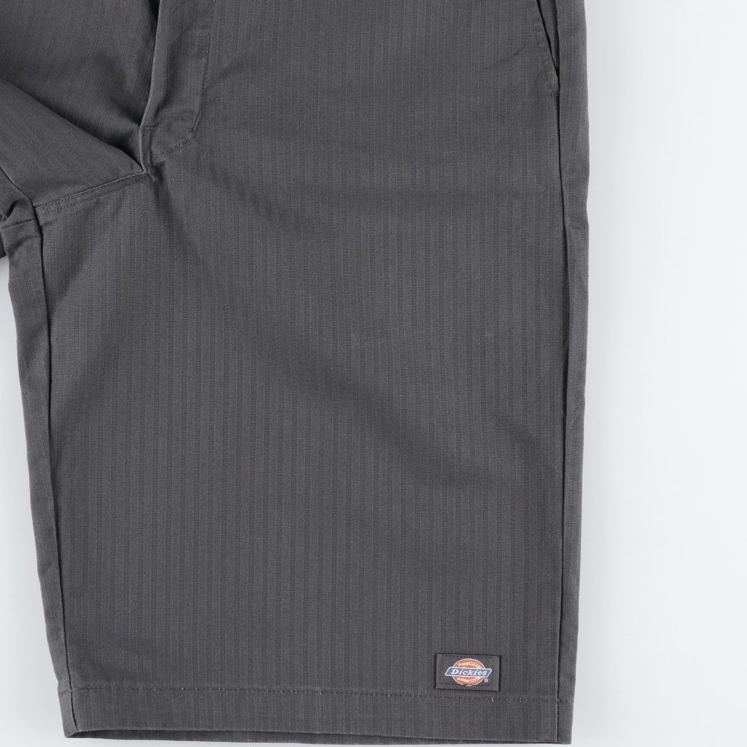 2000s- Dickies Loose Fit Stripe Pattern Work Shorts (Men's W36 equivalent) polyester gray type Vintage Second Hand