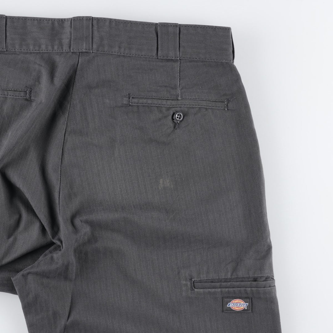 2000s- Dickies Loose Fit Stripe Pattern Work Shorts (Men's W36 equivalent) polyester gray type Vintage Second Hand