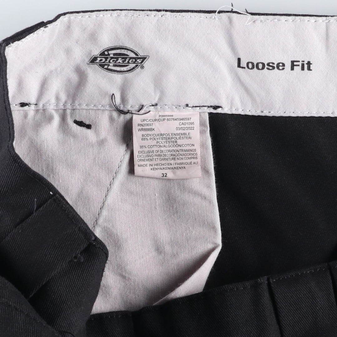 Dickies Loose Fit Cargo Shorts (Men's, equivalent to size W32) polyester black type Vintage Second Hand
