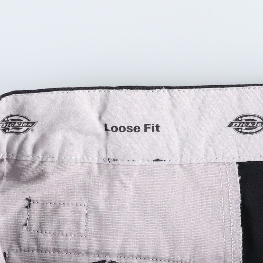Dickies Loose Fit Cargo Shorts (Men's, equivalent to size W32) polyester black type Vintage Second Hand
