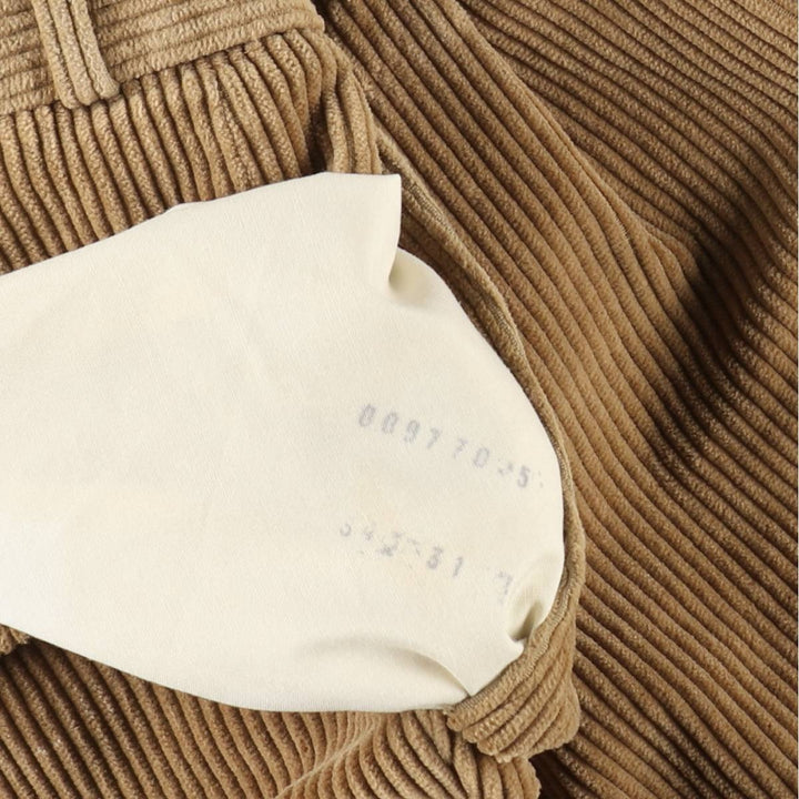 St.Michael two-pleat corduroy trousers, made in England, men's size W34 (approx.) cotton beige type brown Vintage Second Hand