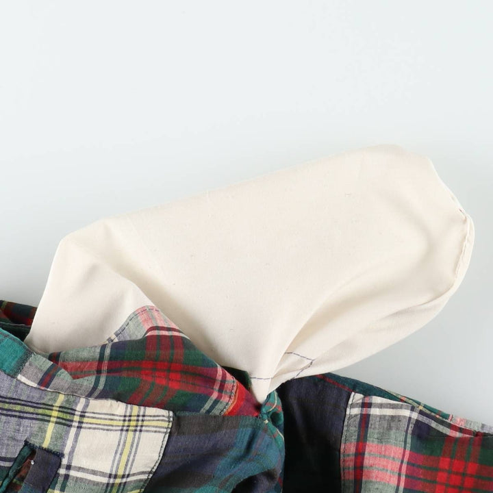 MORVILLE Check Pattern Patchwork Slacks Pants Men's W35 (approx.) Vintage unclear red type Vintage Second Hand
