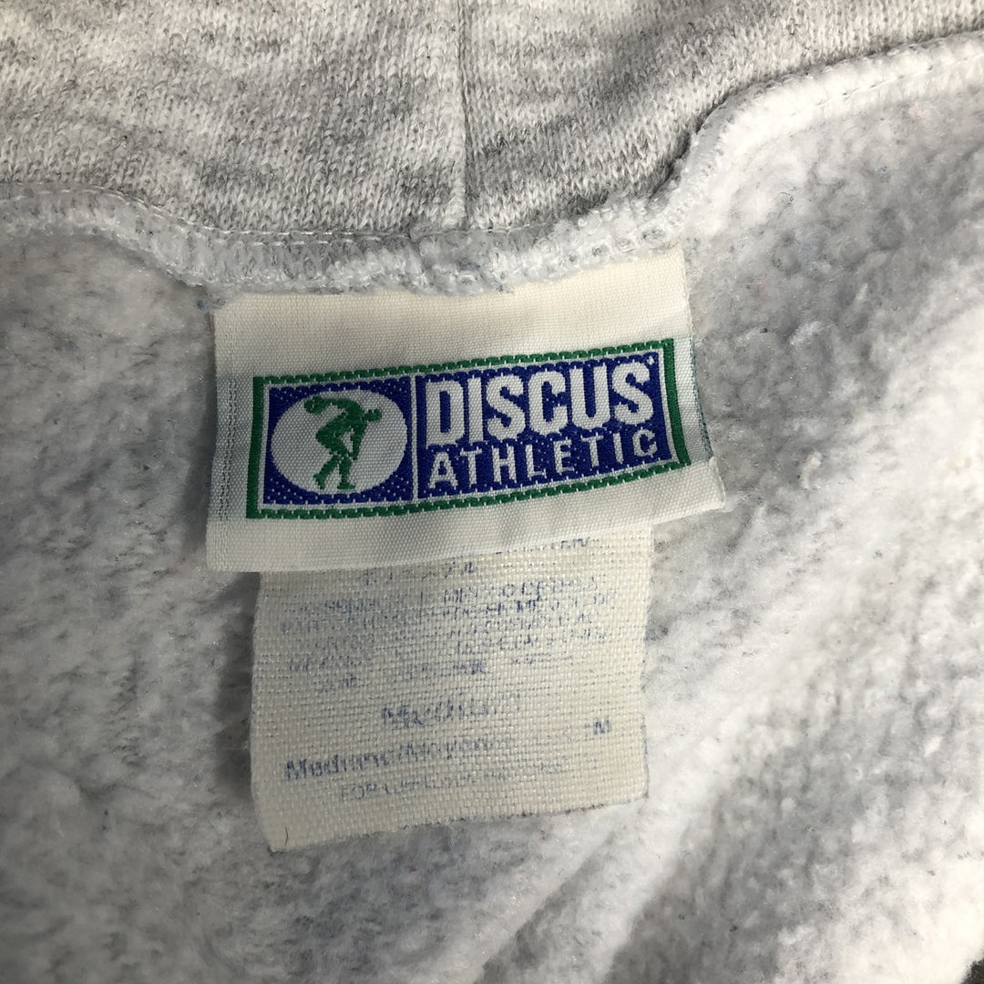 90'S DISCUS ATHLETIC Full-Zip Sweatshirt Hoodie, Men's Size M (Equivalent), Vintage cotton gray type Vintage Second Hand