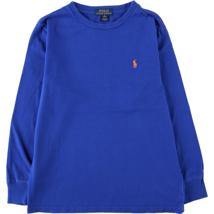 Ralph Lauren POLO RALPH LAUREN long-sleeved T-shirt, women's size S cotton blue type Vintage Second Hand
