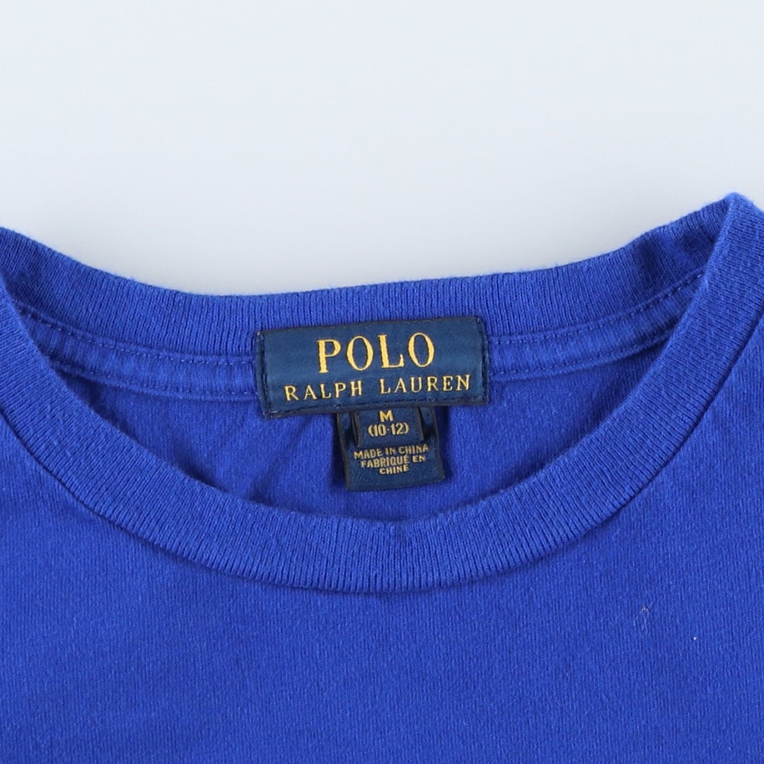 Ralph Lauren POLO RALPH LAUREN long-sleeved T-shirt, women's size S cotton blue type Vintage Second Hand