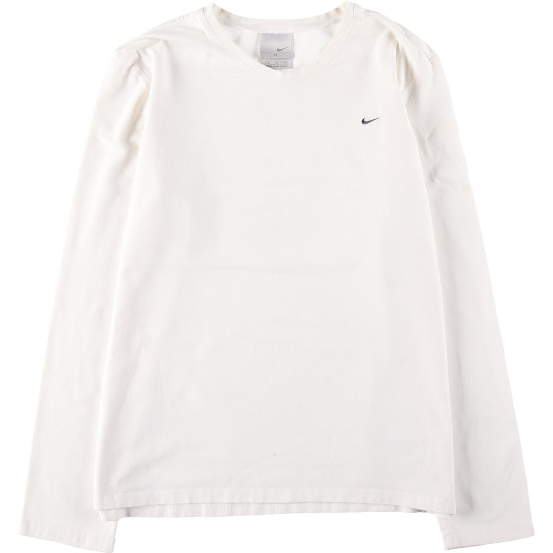 2000'S Nike Long-Sleeve T-Shirt (Women's Size XL) cotton white type Vintage Second Hand