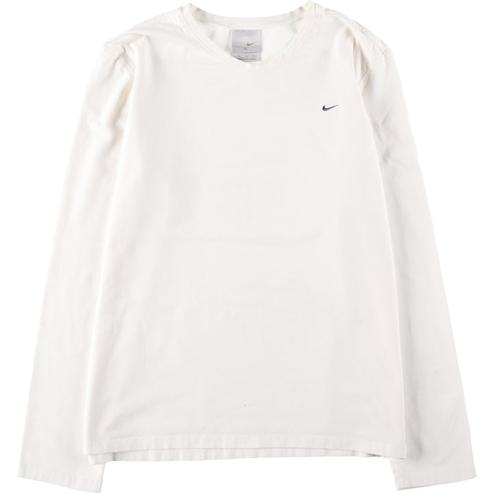 2000'S Nike Long-Sleeve T-Shirt (Women's Size XL) cotton white type Vintage Second Hand