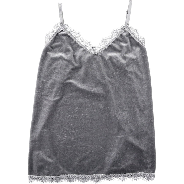 Cropped velour camisole, women's size S (equivalent) unclear Silver type Vintage Second Hand