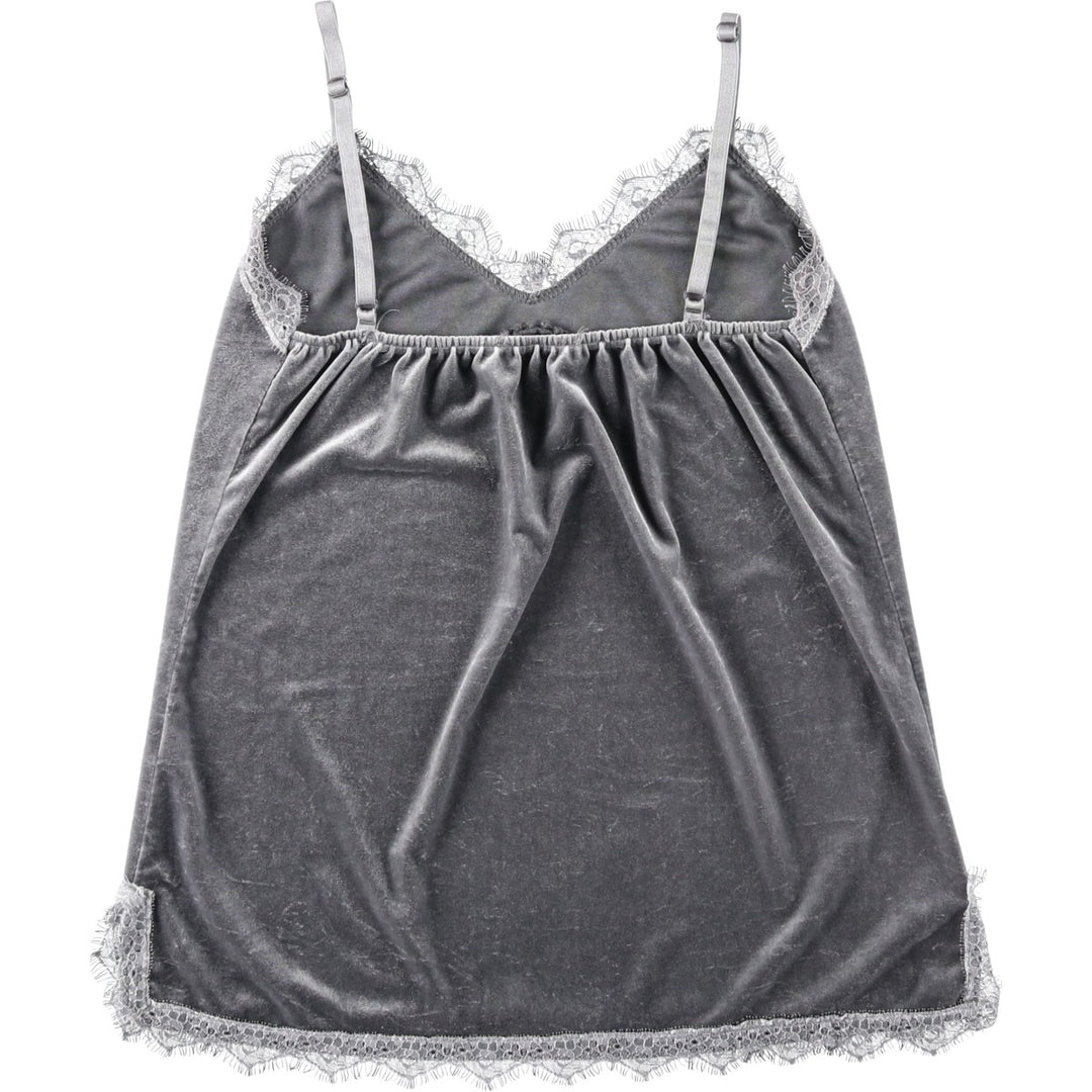 Cropped velour camisole, women's size S (equivalent) unclear Silver type Vintage Second Hand