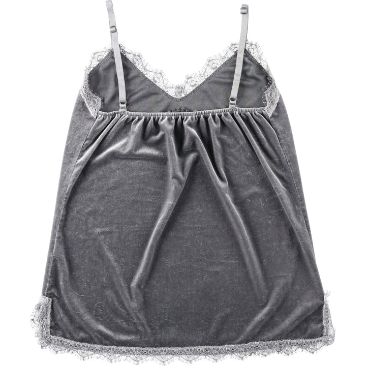 Cropped velour camisole, women's size S (equivalent) unclear Silver type Vintage Second Hand