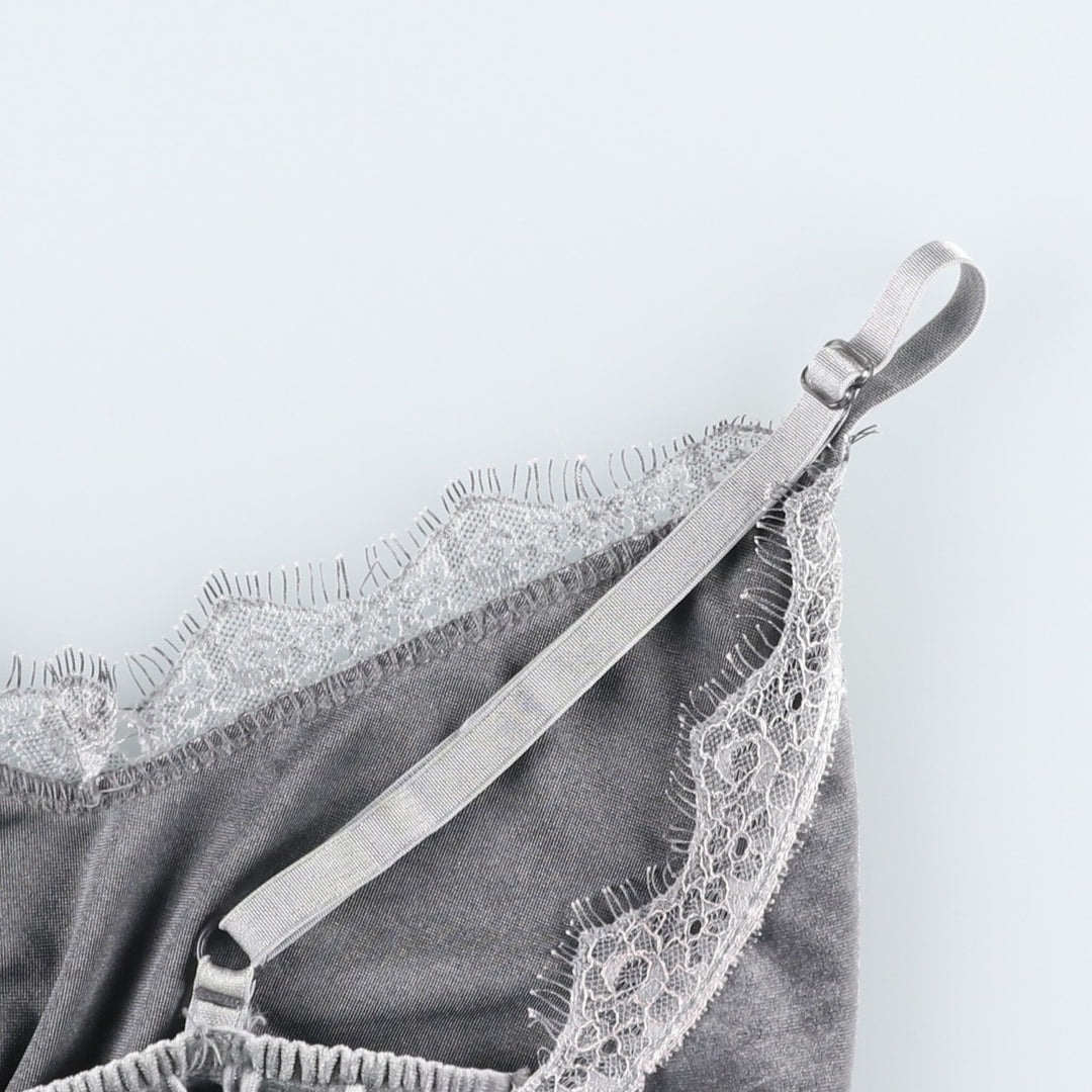Cropped velour camisole, women's size S (equivalent) unclear Silver type Vintage Second Hand