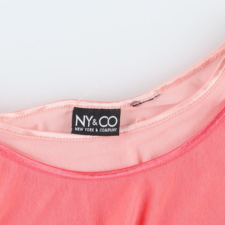 NU and CO Cropped Layered Mesh Tank Top (Women's Size XS) unclear pink type Vintage Second Hand