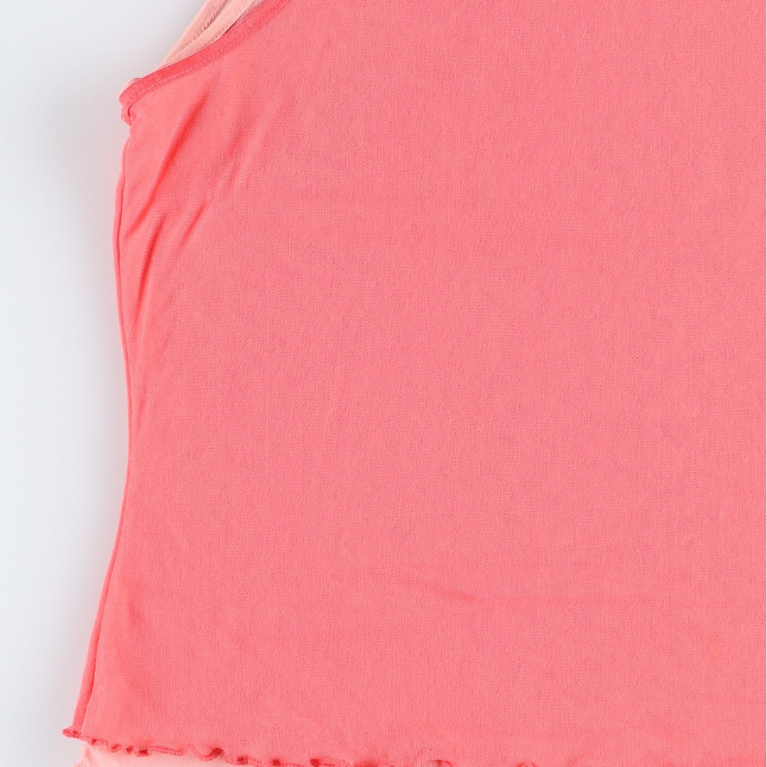 NU and CO Cropped Layered Mesh Tank Top (Women's Size XS) unclear pink type Vintage Second Hand