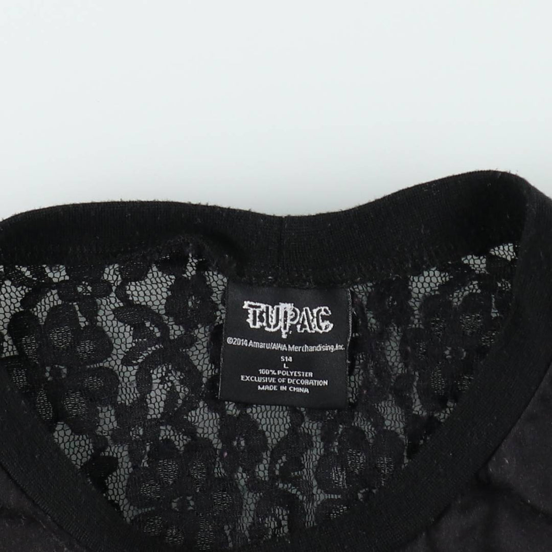 2pac Large Print Tank Top, Women's Size L (approx.) polyester black type Vintage Second Hand