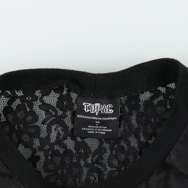 2pac Large Print Tank Top, Women's Size L (approx.) polyester black type Vintage Second Hand