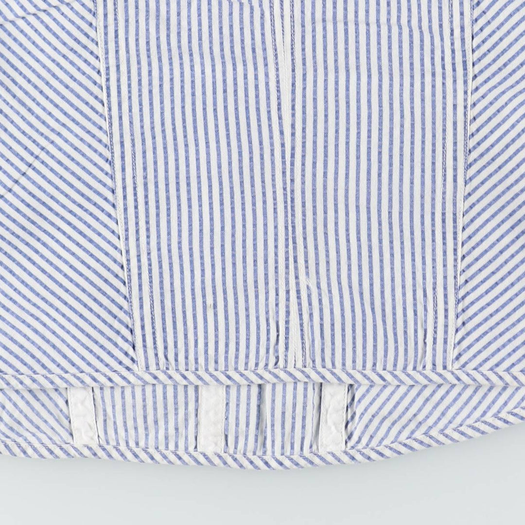 2000'S Ralph Lauren RUGBY Stripe Pattern Cropped Seersucker Bustier, Women's Size M (approx.) cotton white type Vintage Second Hand
