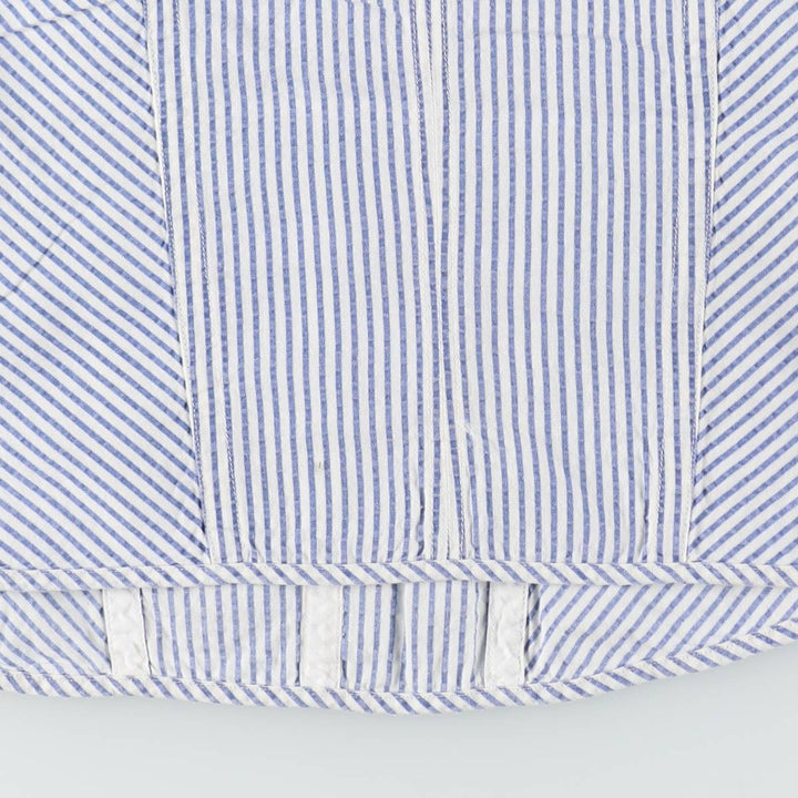 2000'S Ralph Lauren RUGBY Stripe Pattern Cropped Seersucker Bustier, Women's Size M (approx.) cotton white type Vintage Second Hand