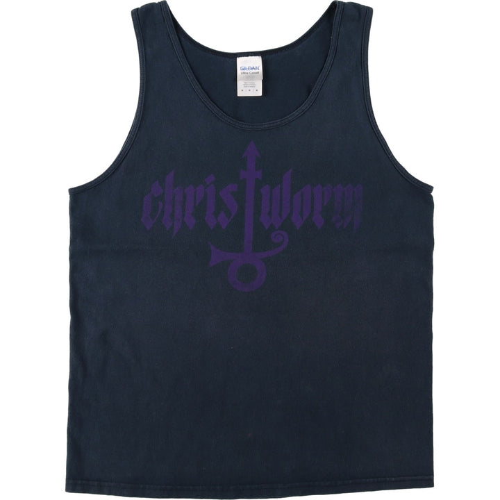 Gildan Prince Tank Top, Women's Size M (approx.) cotton black type Vintage Second Hand