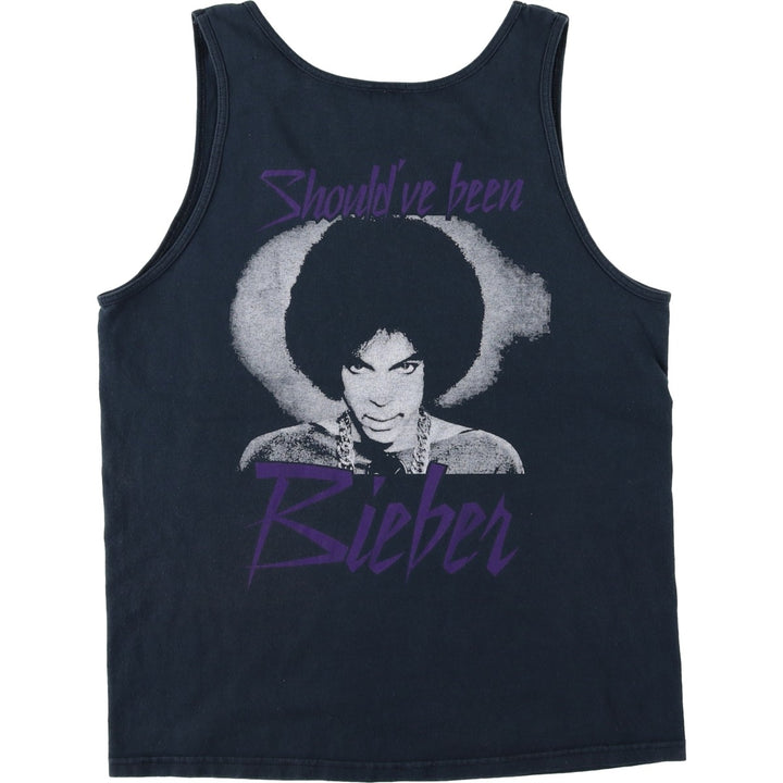 Gildan Prince Tank Top, Women's Size M (approx.) cotton black type Vintage Second Hand