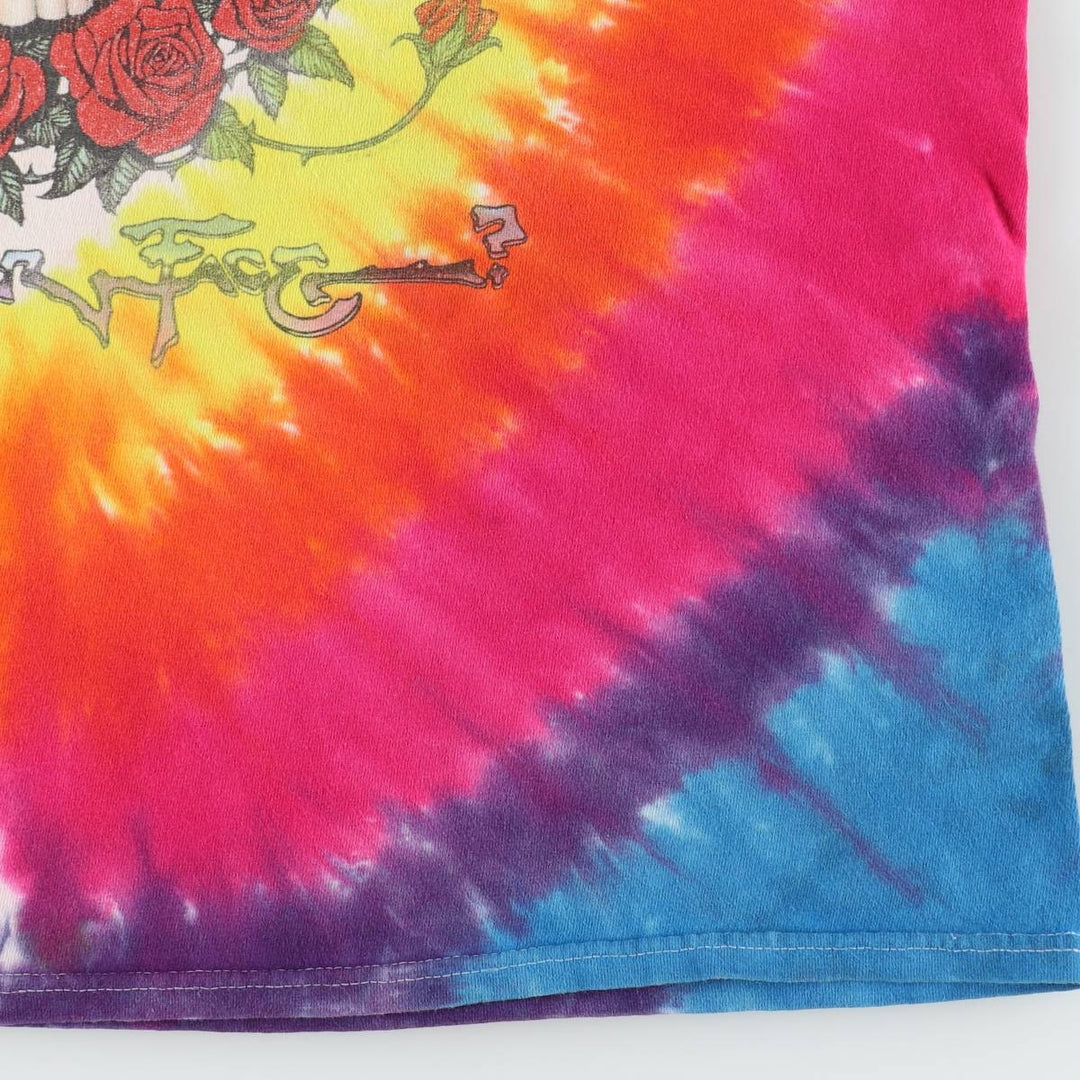 GRATEFUL DEAD Tie-Dye Pattern Cut-Off Tank Top (Women's Size XL) unclear yellow type Vintage Second Hand