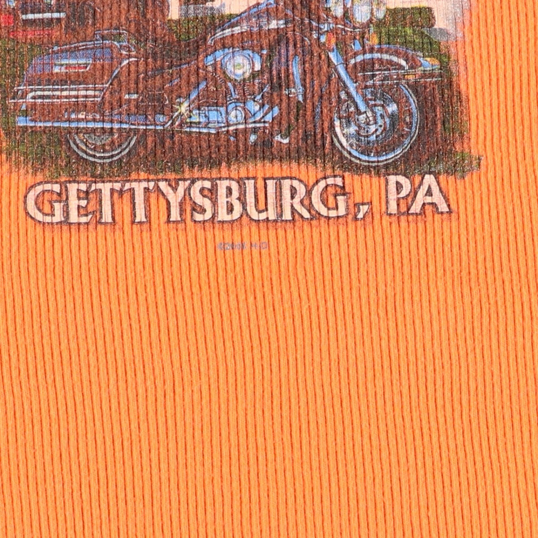 2000'S Harley-Davidson Slit Neck Motorcycle Tank Top, Made in USA, Women's Size M (approx.) cotton orange type Vintage Second Hand
