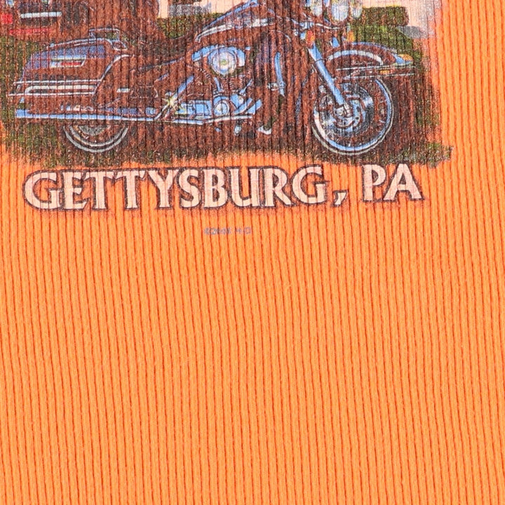 2000'S Harley-Davidson Slit Neck Motorcycle Tank Top, Made in USA, Women's Size M (approx.) cotton orange type Vintage Second Hand