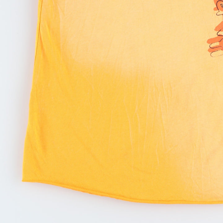 Harley-Davidson Skull Pattern Cut-Off Motorcycle Tank Top (Women's XXL equivalent) cotton yellow type Vintage Second Hand